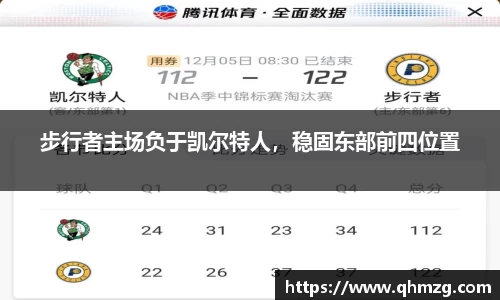 步行者主场负于凯尔特人，稳固东部前四位置