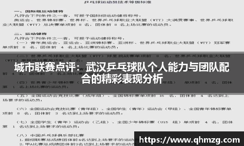 城市联赛点评：武汉乒乓球队个人能力与团队配合的精彩表现分析