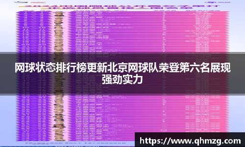 网球状态排行榜更新北京网球队荣登第六名展现强劲实力