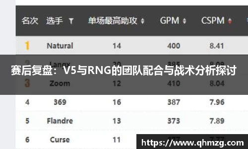 赛后复盘：V5与RNG的团队配合与战术分析探讨